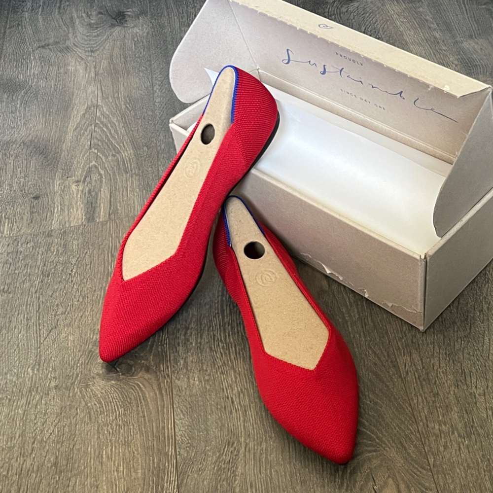 Rothy's Bright Red Point Flats